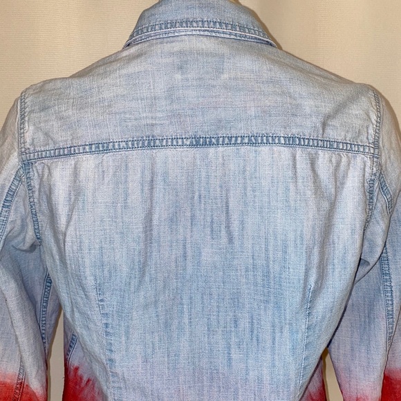 *CUSTOM DYED DENIM CROPPED SHIRT - Picture 5 of 6